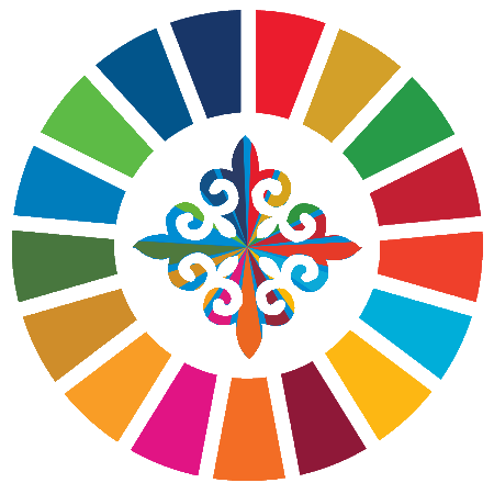 SDG wheel in Kazakh traditional style